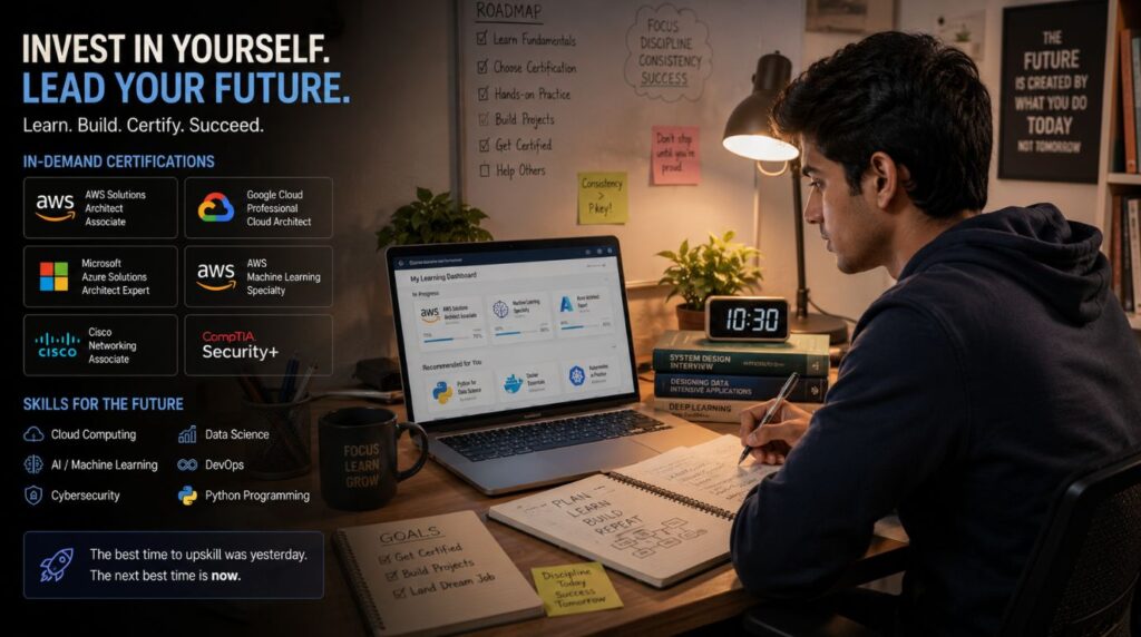 A college student learning new digital tools to stay competitive amid evolving Infosys hiring trends.