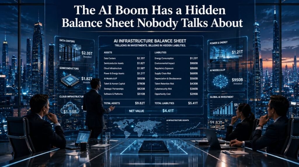 Balance sheet showing hidden AI infrastructure investments behind the technology boom