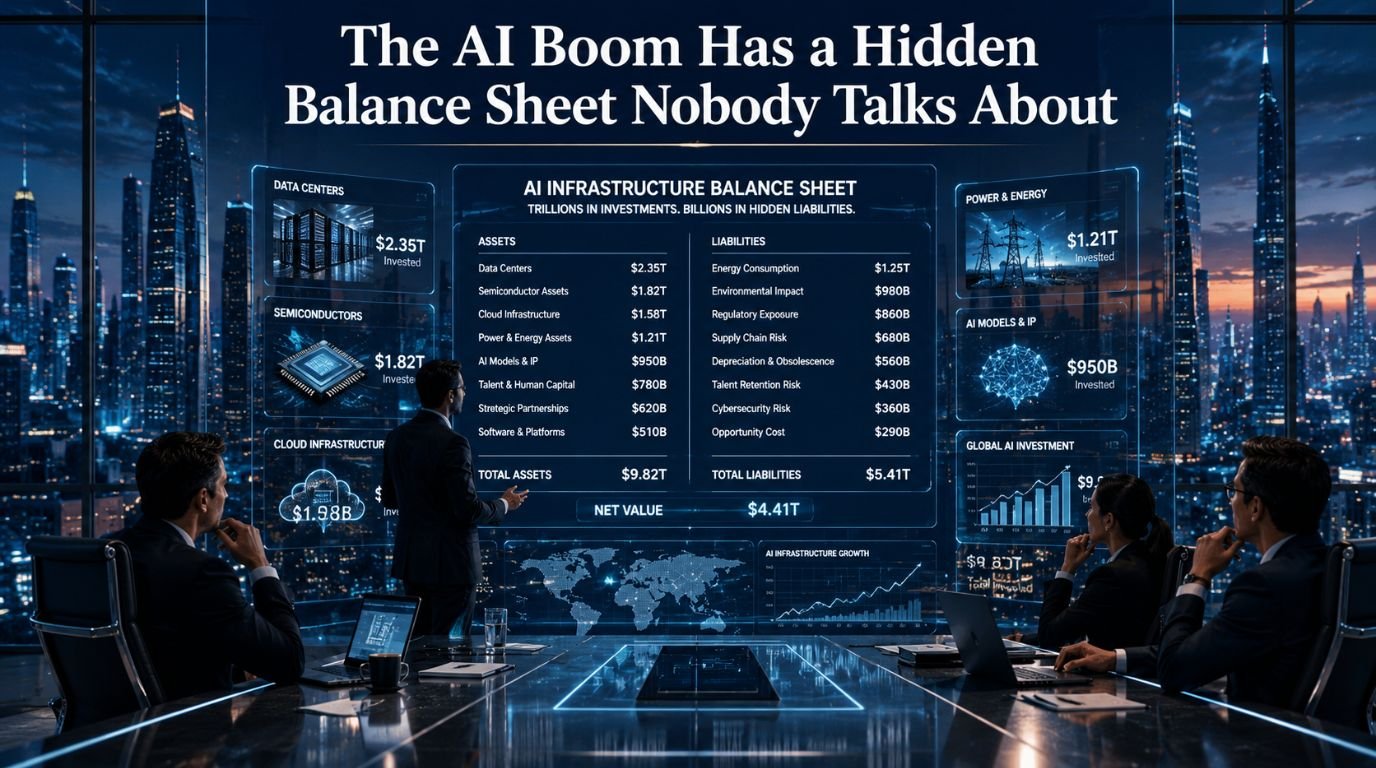 Balance sheet showing hidden AI infrastructure investments behind the technology boom