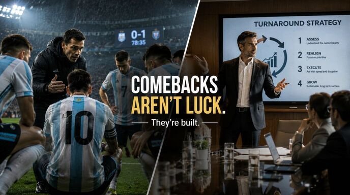 Comeback mindset applied to business, leadership, and overcoming professional challenges