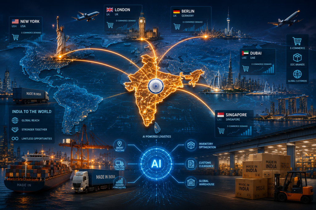 India connected to global markets through expanding e-commerce exports.
