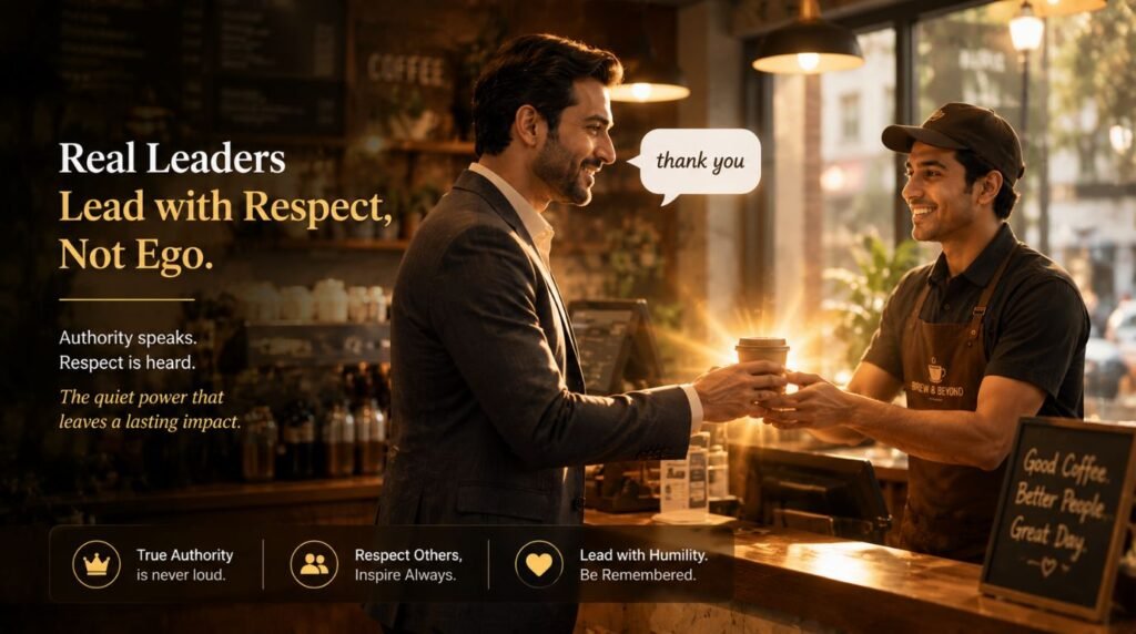 Conceptual visual of leadership character and integrity reflected in everyday workplace interactions.