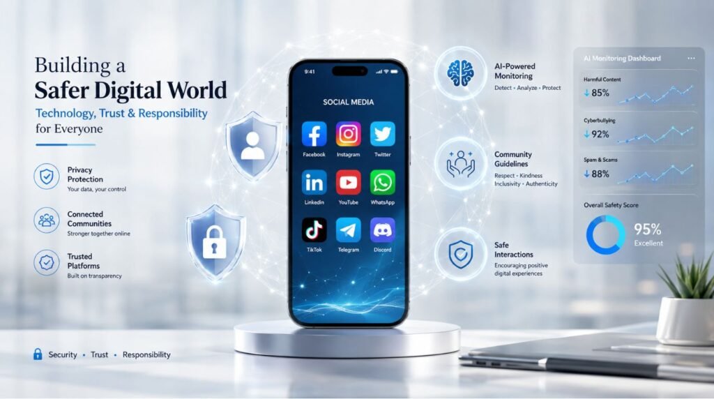 When Social Media Platforms Become Too Big to Ignore showing digital trust, online safety, and responsible platform management