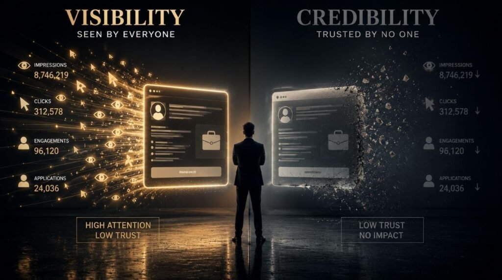 Difference between visibility and credibility in recruitment marketing