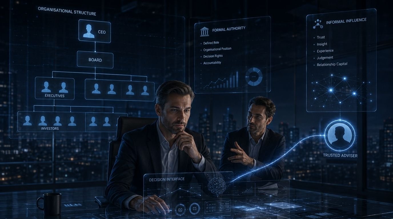 Informal adviser influencing AI CEO decisions