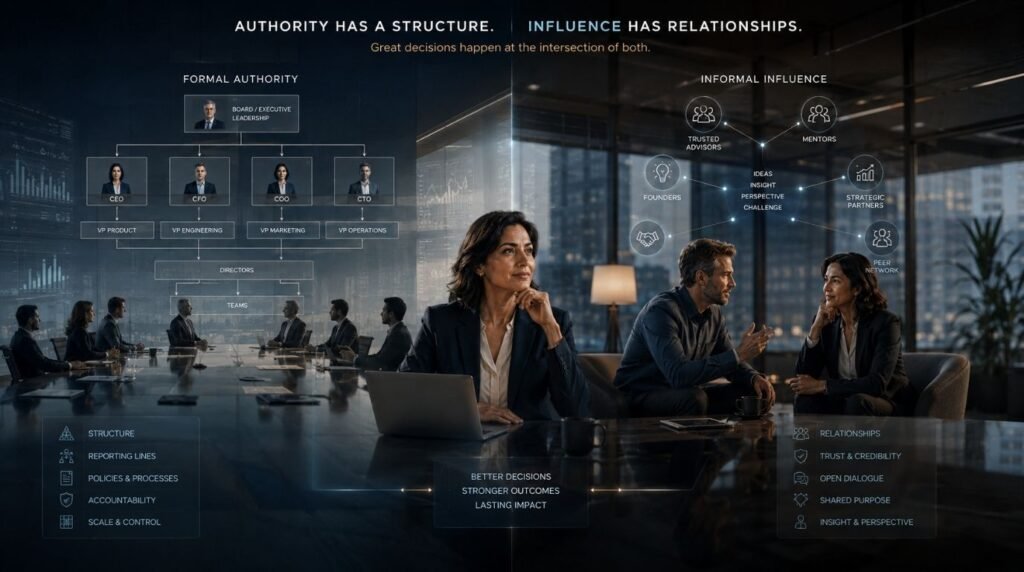 Informal influence versus formal authority in AI leadership