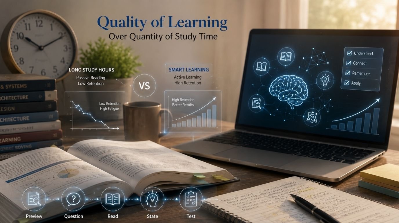 Student learning efficiently through active study techniques