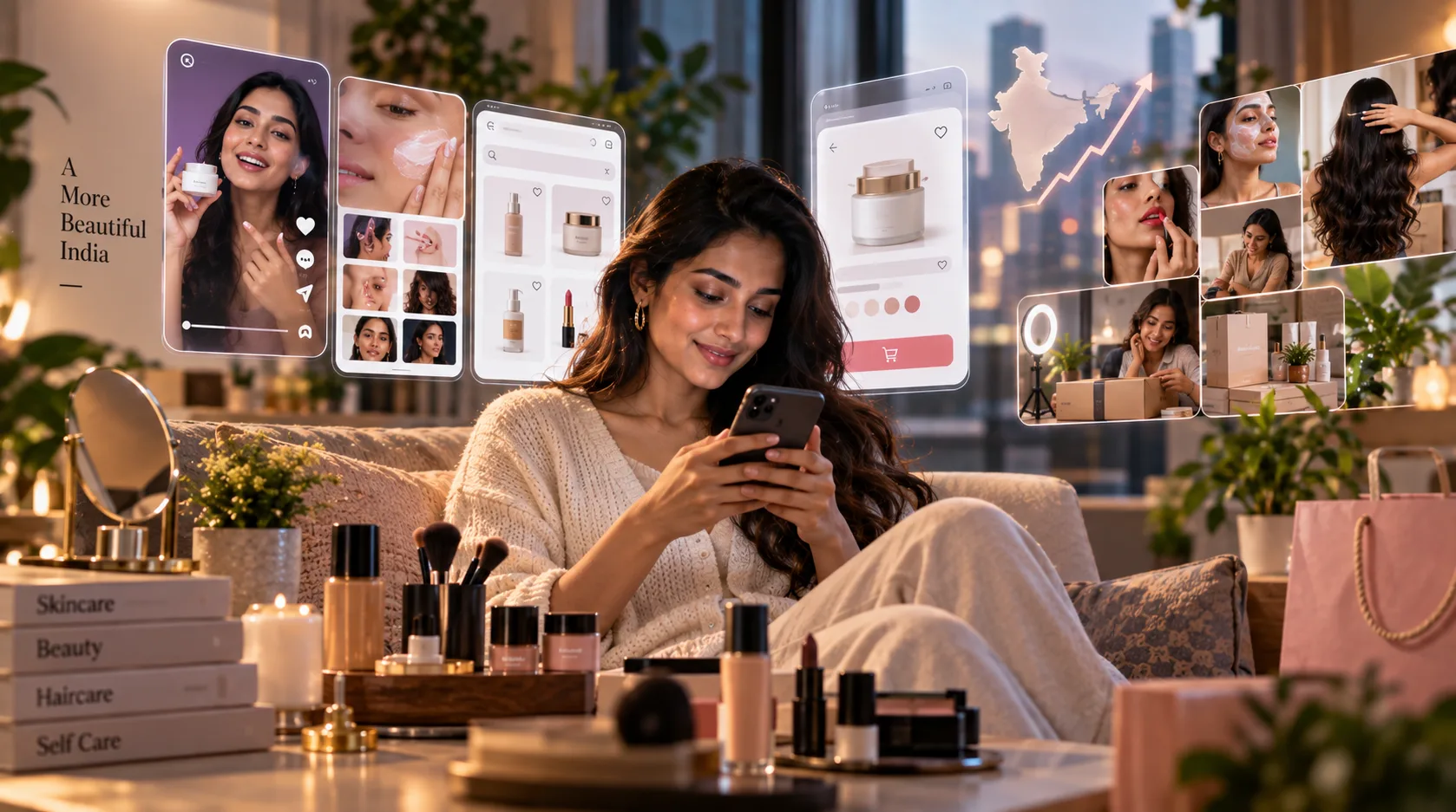 Beauty market in India transforming through digital shopping and online discovery