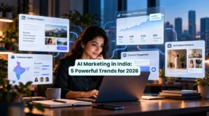 AI Marketing in India transforming digital marketing through AI-powered content creation, campaign analytics, audience insights and advertising automation.