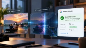 Google SynthID Detector scanning AI-generated media for an invisible AI watermark