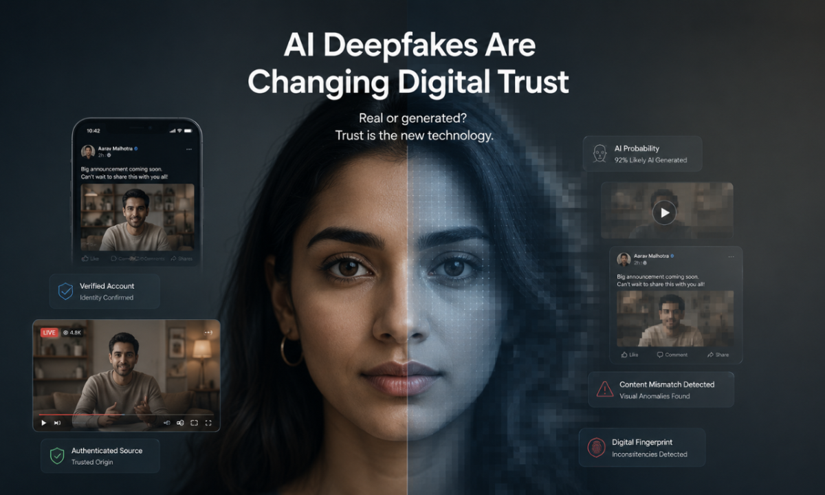 AI deepfakes making a realistic digital photograph difficult to distinguish from authentic content