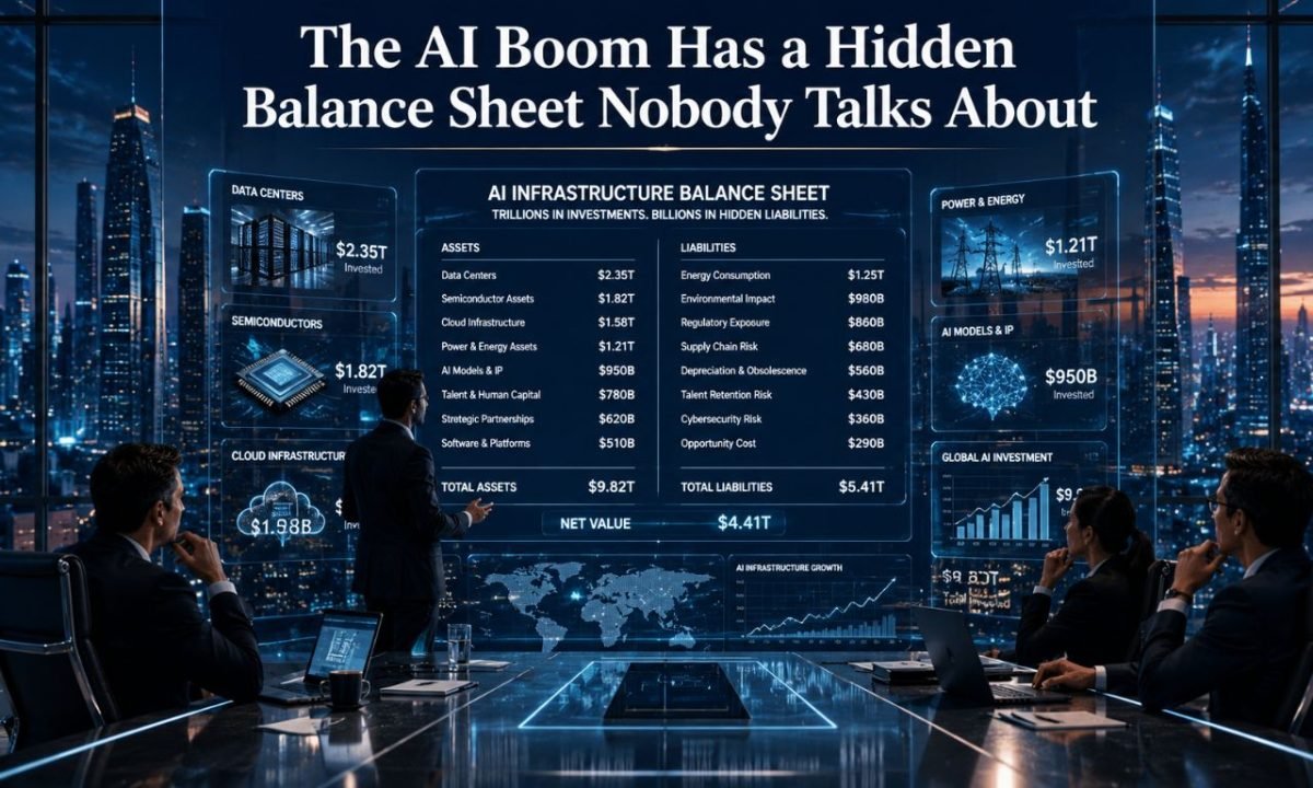 Balance sheet showing hidden AI infrastructure investments behind the technology boom