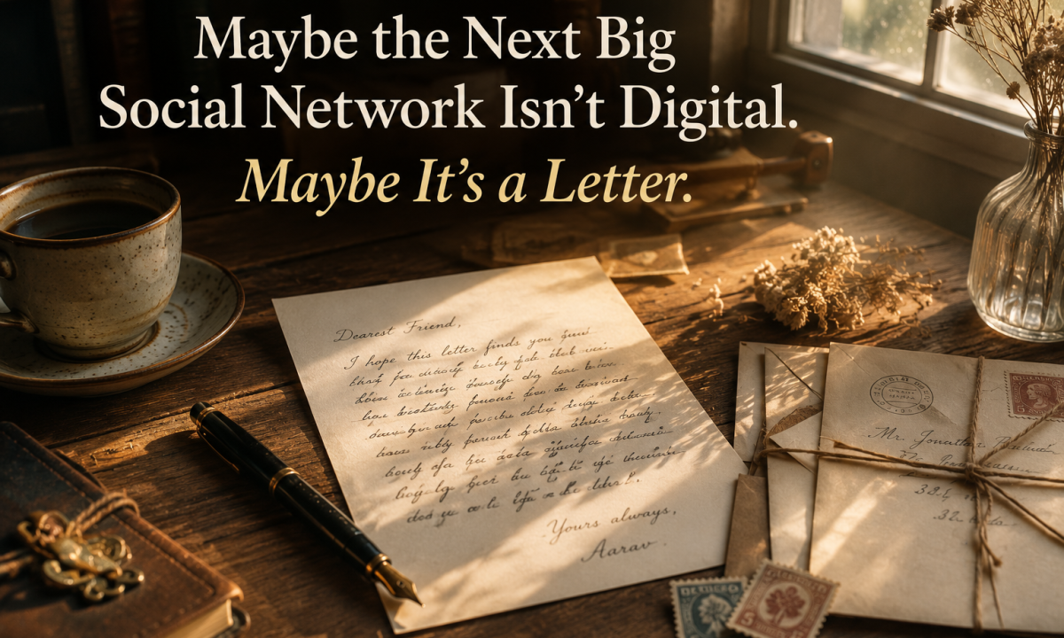 Handwritten letter representing digital social network