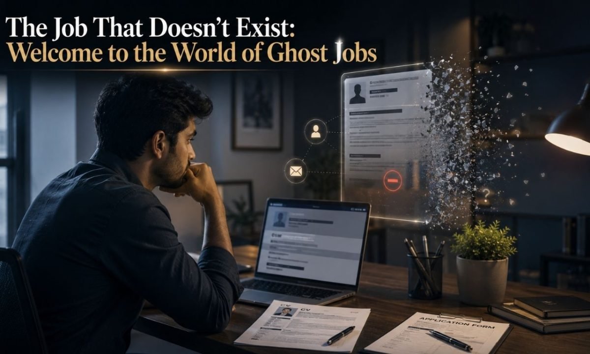Job seeker viewing a ghost jobs posting