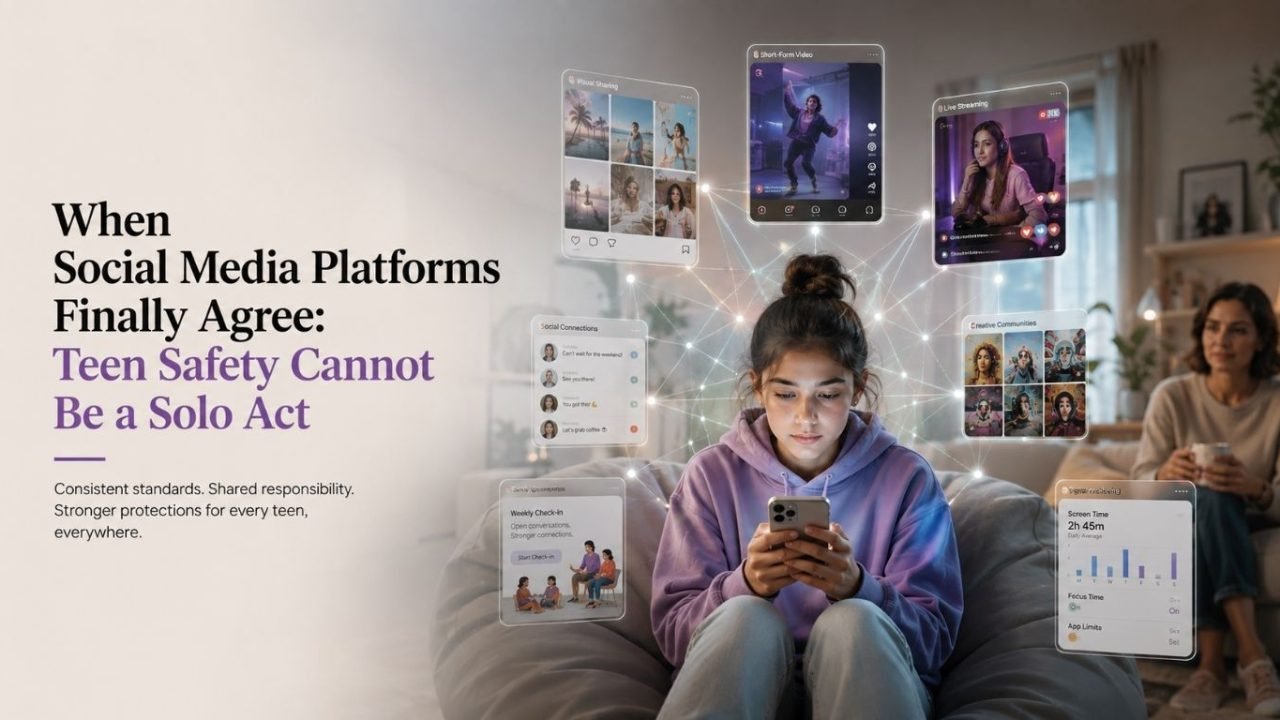 Teen safety on social media across connected platforms
