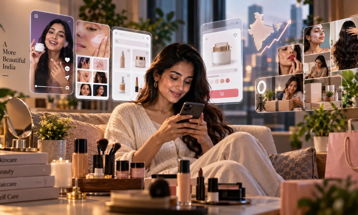 Beauty market in India transforming through digital shopping and online discovery